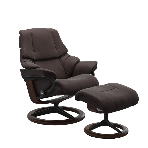 Stressless Reno Series Leather Finish Paloma Chocolate Adjustable Recliner Chair