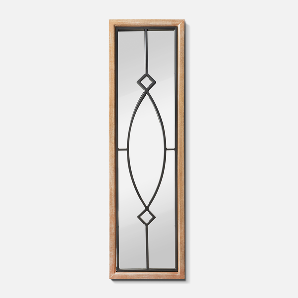 SunHome Furniture Beech Wood Home Decor Wall Mirror W1502 (1Pc), Elegant Window Frame Mirror for Wall Decor, Handcrafted Wooden Window Wall Mirror