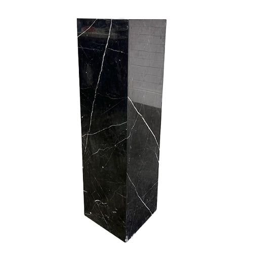 SunHome Solid Black Marble Padestal