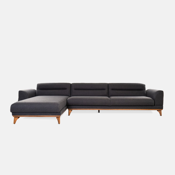 سرير أريكة زاوية كارينا بتصميم Sunhome - سرير أريكة من القماش الناعم على شكل حرف L