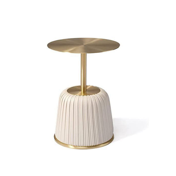 SunHome Furniture Golden Round Side Table