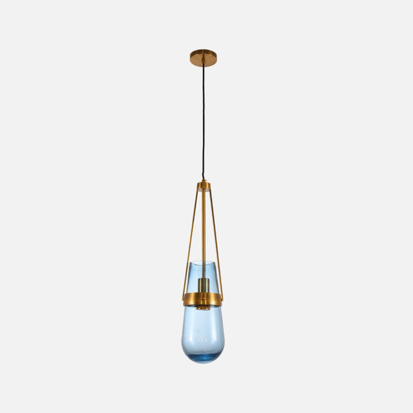 Nordic Glass Pendant Luminaire Blue Teardrop Single-Headed Small Ceiling Hanging Lamps Creative LED Fixture Illumination - W0255