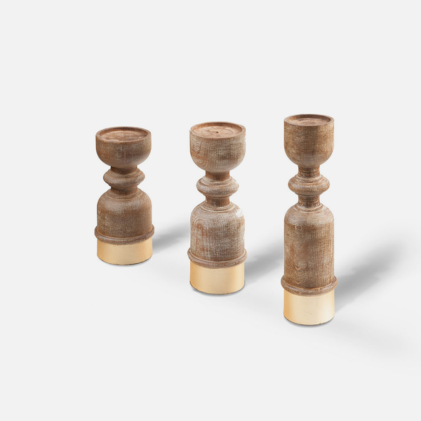 Candlestick Handcrafted Wood W5020