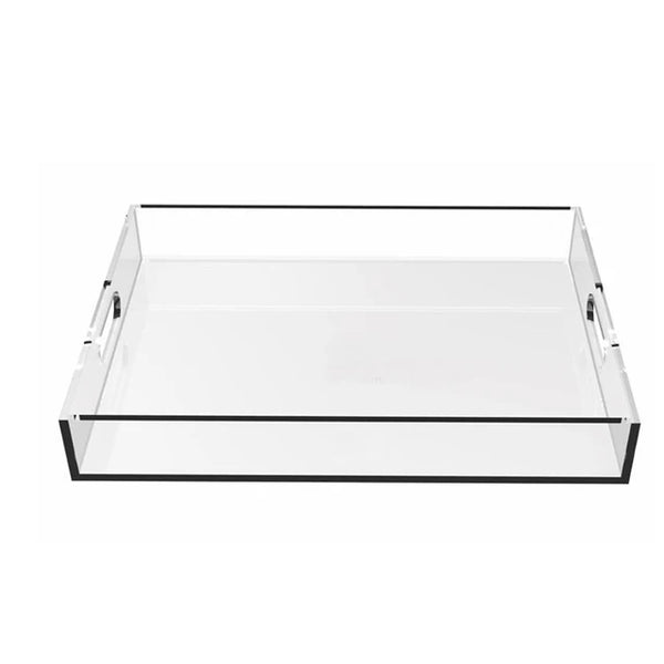 Acrylic Transparent Rectangular Tray for serving Tea or Breakfast | Clear Serving Platter for Elegant Display | Versatile Tray -XF246-48